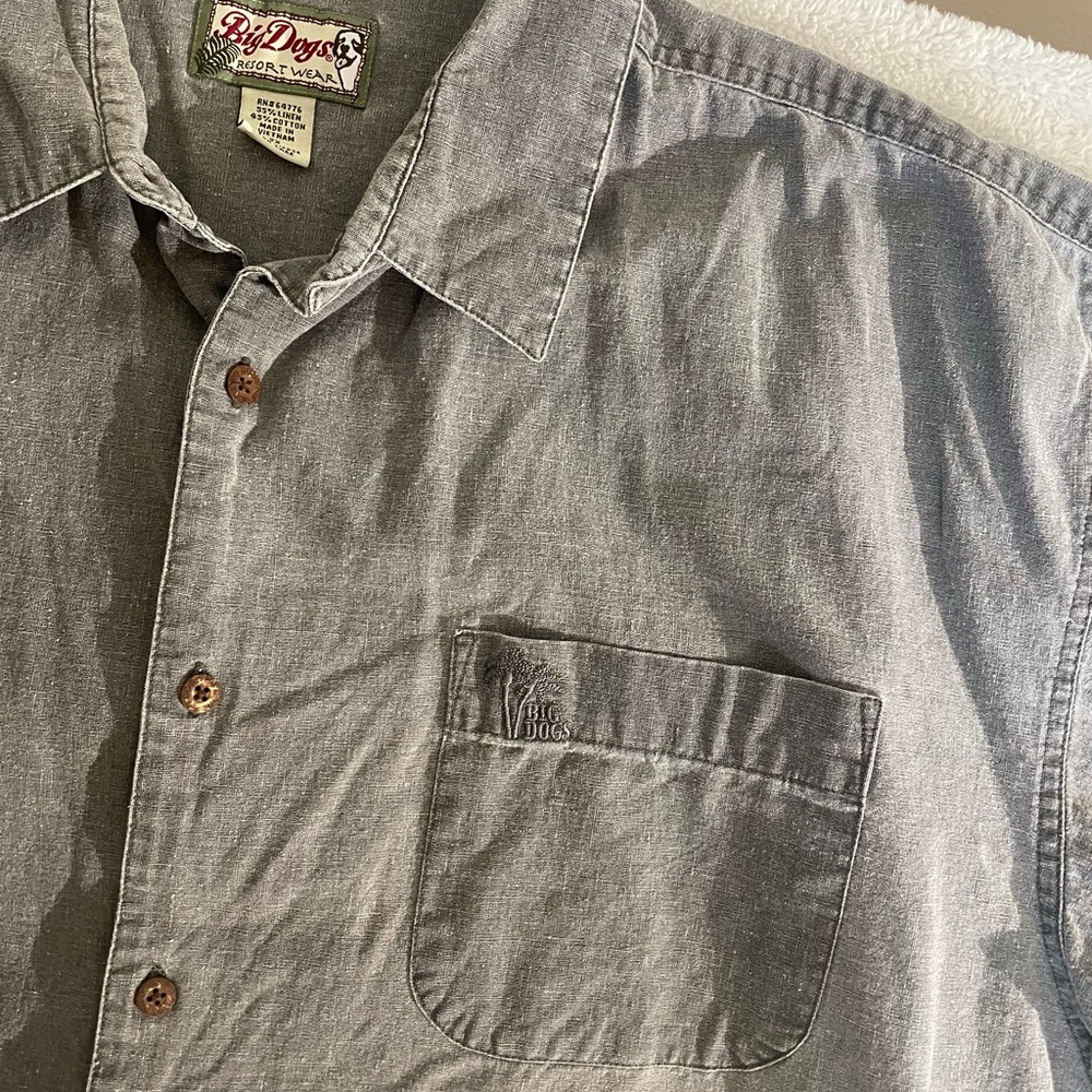 Big Dogs Casual Gray Button-Down Shirt